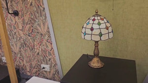 Lámpara de mesa "Rafa" inspiración "Tiffany" - Ø 20cm