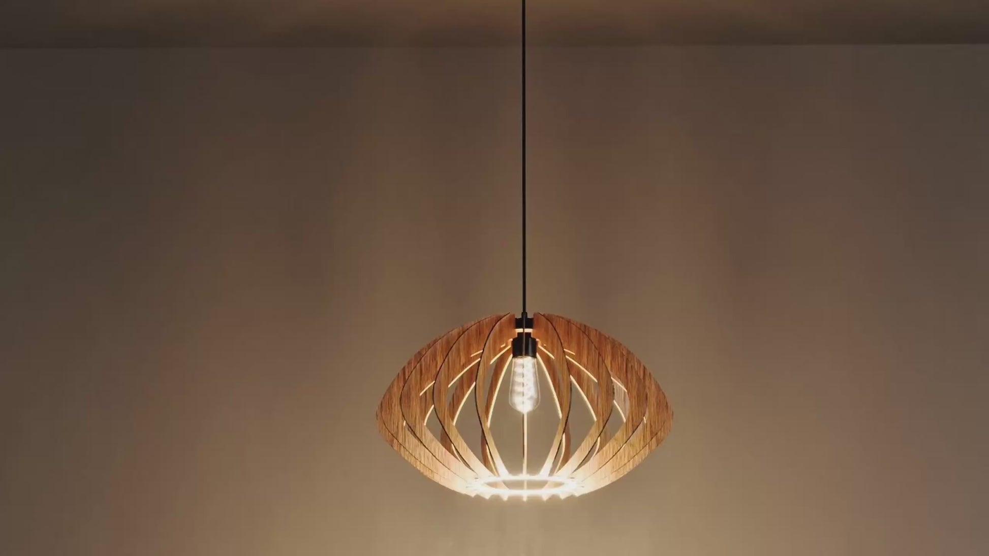 Lámpara colgante madera "Pili" - Ø 48cm - 1 x E27
