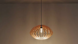 Lámpara colgante madera "Pili" - Ø 48cm - 1 x E27