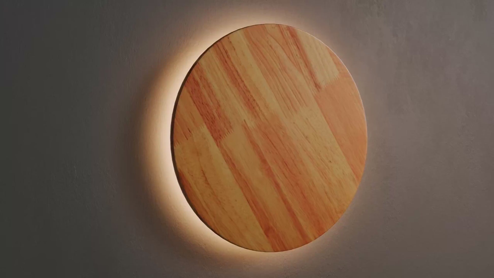 Aplique de pared circular en madera "Lune" - 12W - Ø 20cm