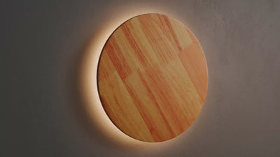 Aplique de pared circular en madera "Lune" - 12W - Ø 20cm