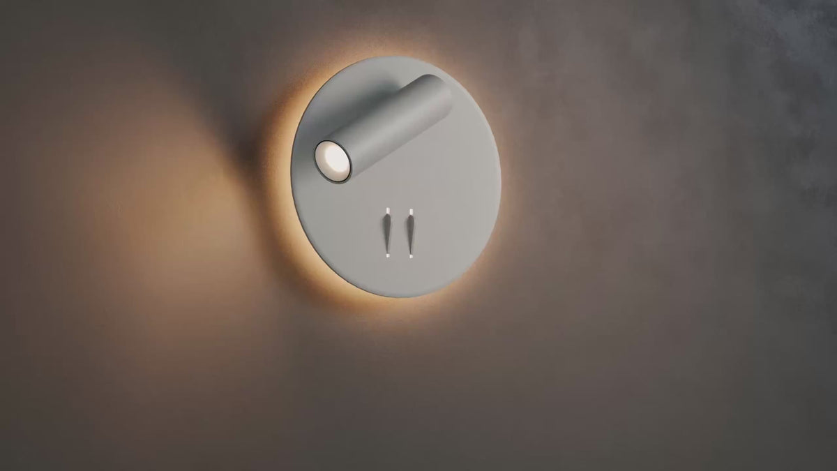 Aplique de pared para lectura "Quart" - Doble función - 3W+6W