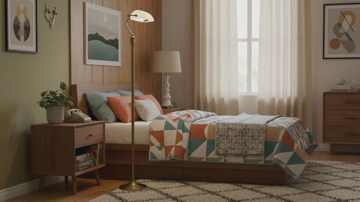 Lámpara de pie vintage "BANQUERO" - E27