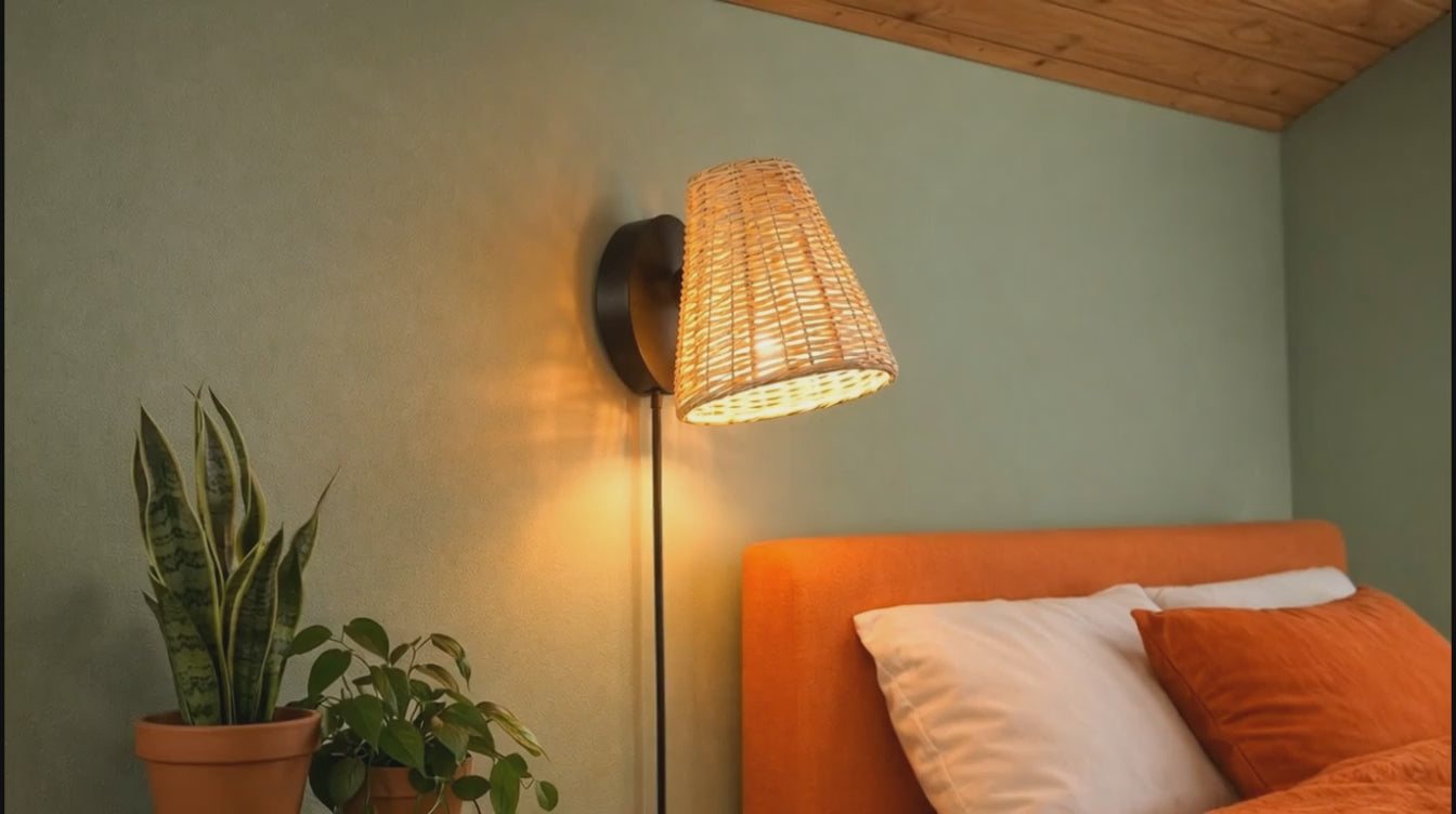 Aplique de pared de mimbre "BLIND"