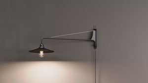 Aplique de pared orientable "PETTI" con cable y enchufe - E27