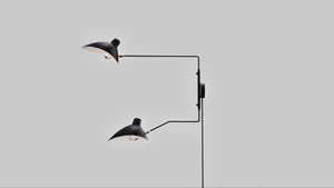 Aplique de pared de diseño "Louise" con interruptor y enchufe - 2xE27