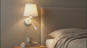 Aplique de pared "PAIR" E27 con foco LED de lectura 3W