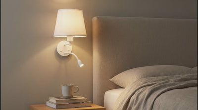 Aplique de pared "PAIR" E27 con foco LED de lectura 3W