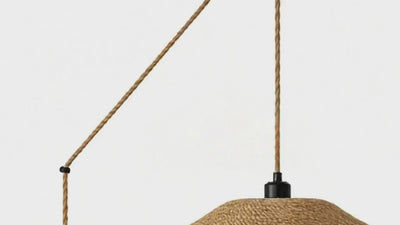 Lámpara colgante en seagrass con cable y enchufe "SOLINE" - E27 - Ø40 cm