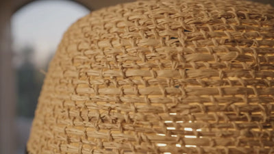 Lámpara colgante en seagrass "MAREA" - E27 - Ø30 cm