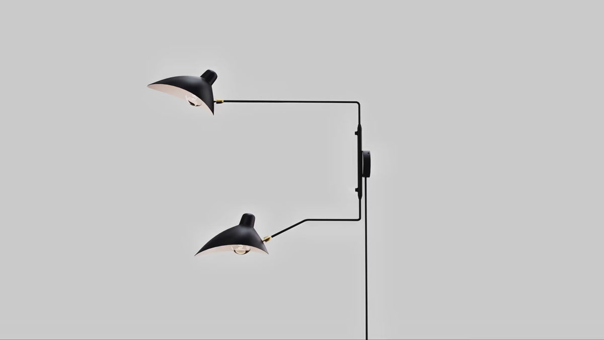 Aplique de pared de diseño "Louise" con interruptor y enchufe - 2xE27