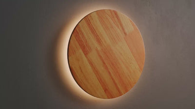 Aplique de pared circular en madera "Lune" - 26W - Ø 30cm