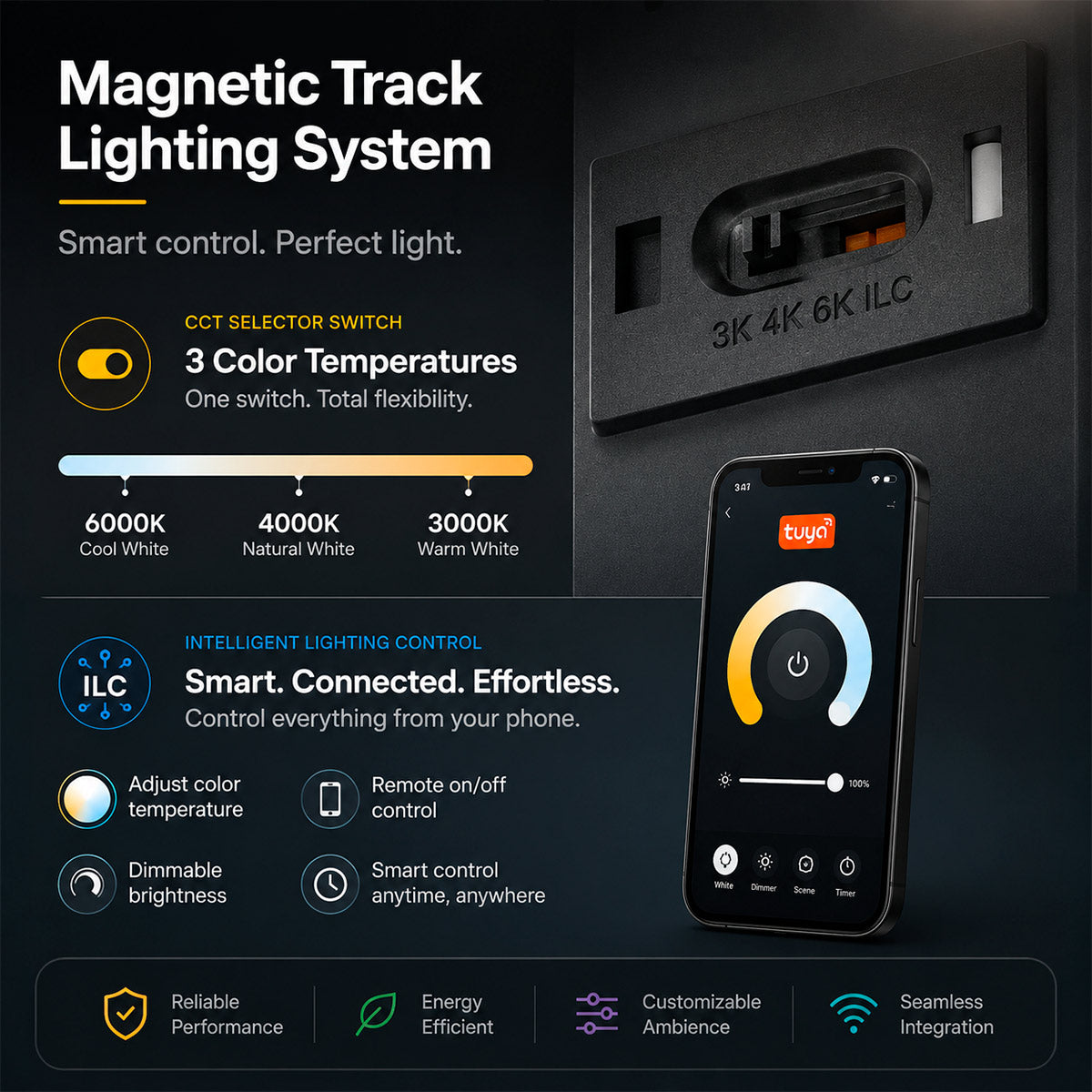 Foco LED de suspensión para carril magnético - 3W - 24º - 10mm - CCT + SMART - 48V (5)