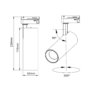 CCTSystem einphasige 15W LED-Schienenstrahler