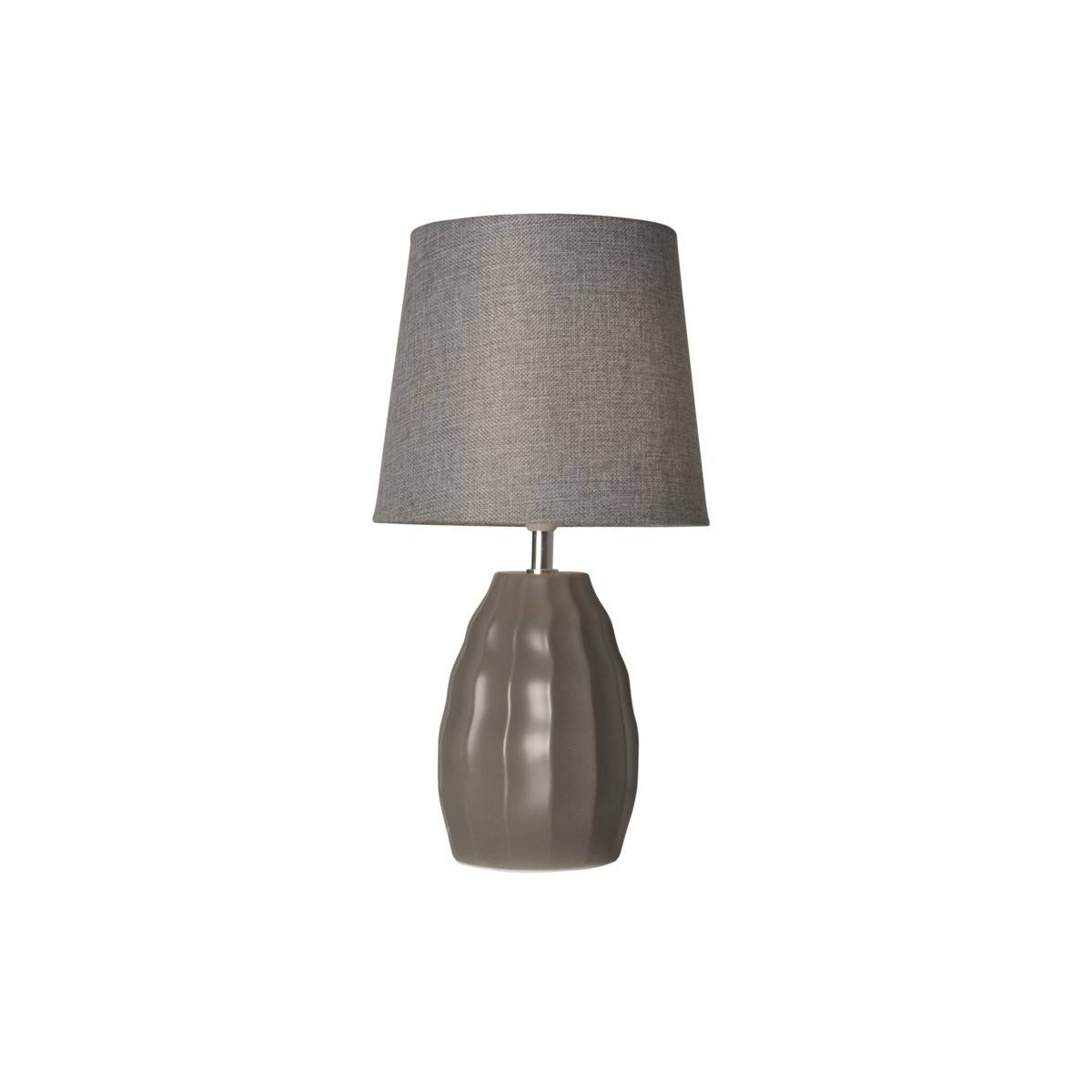 Porzellan-Tischleuchte für das Schlafzimmer - Porzellanlampe - Tischlampe Dunkelgrau