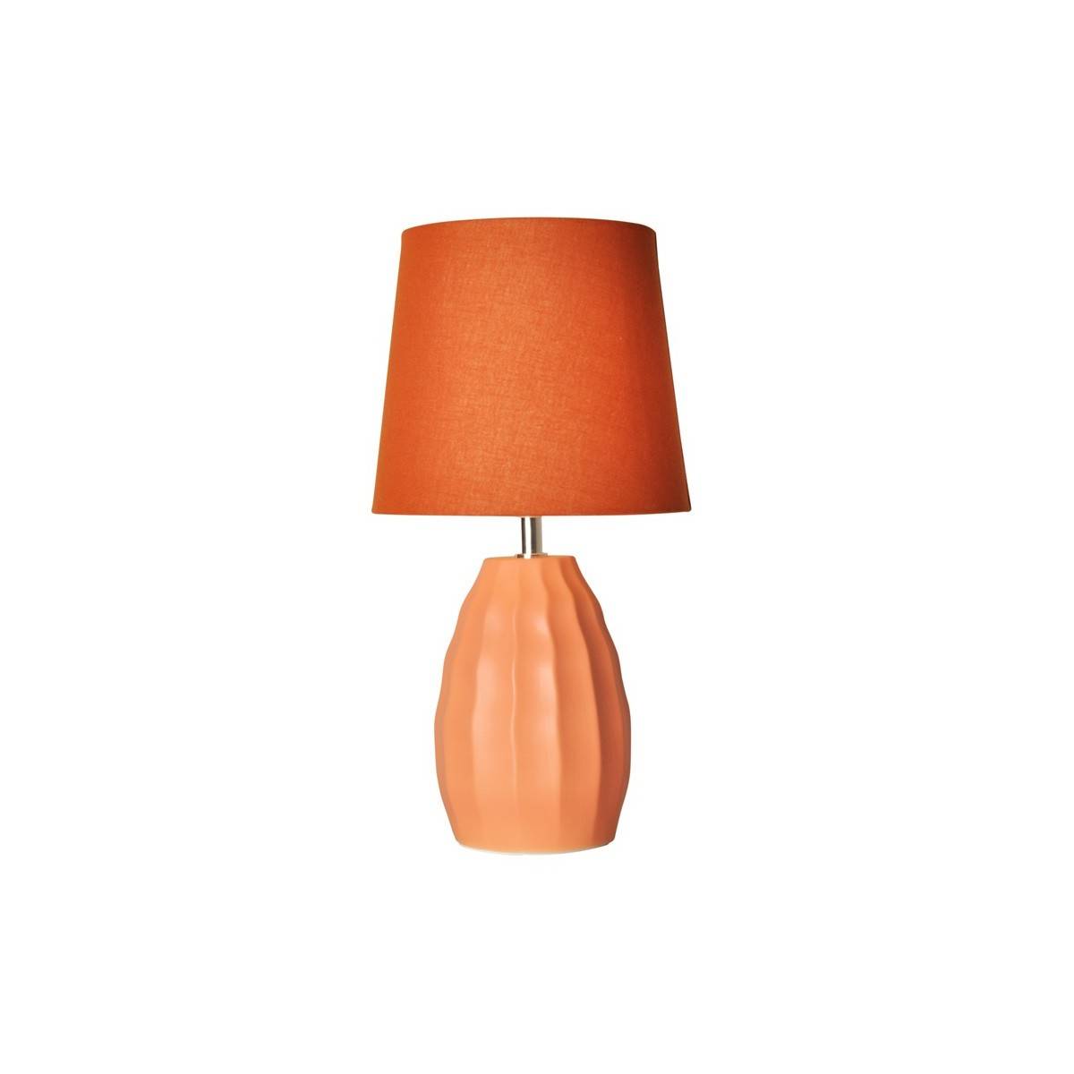 Porzellan-Tischleuchte für das Schlafzimmer - Porzellanlampe - Tischlampe Orange