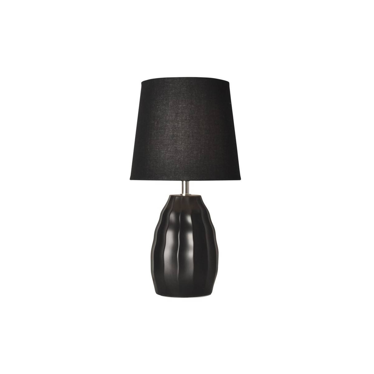 Porzellan-Tischleuchte für das Schlafzimmer - Porzellanlampe - Tischlampe Schwarz