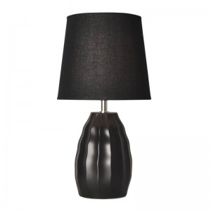 Porzellan-Tischleuchte für das Schlafzimmer - Porzellanlampe - Tischlampe Schwarz