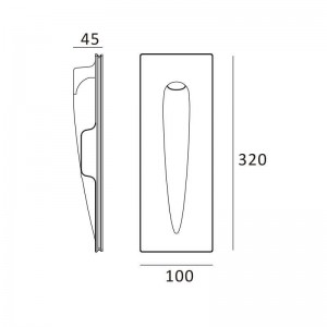 Wandeinbauleuchte aus Gips GOTA 1W Trimless abmessungen