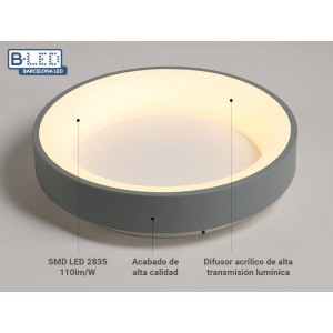 Skandinavische LED Deckenleuchte ONCAMO2 - 27W - sanft, modern, nordisch