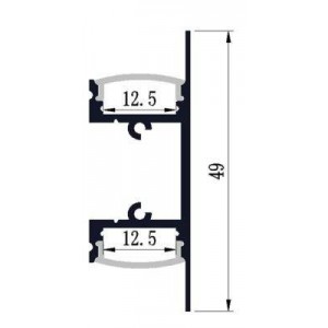 Alu-Profil für LED Streifen 18 x 49 mm (2 m)