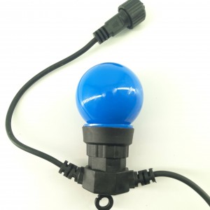 LED-Girlande mit schwarzem Kabel 10 Multicolour-LED-Glühbirnen - 8 Meter