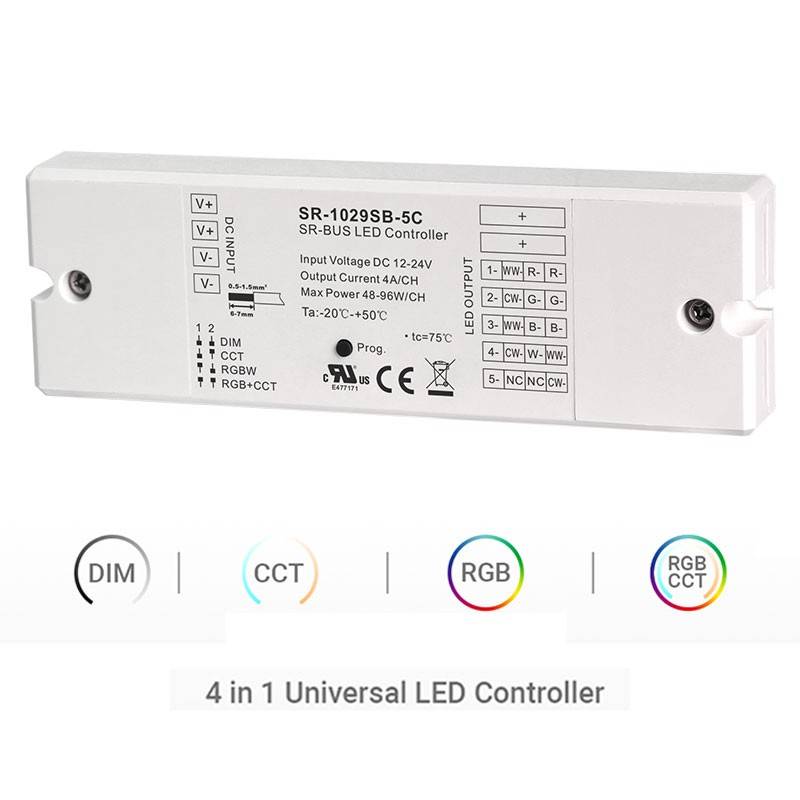 Bluetooth Controller 12-24V einfarbig + CCT + RGBW + RGBCCT 4 in 1 - SUNRICHER - LED Steuergerät