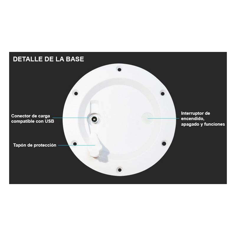 LED RGBW RESIN WHITE LED-Kugel, 50CM. 2,4 W, IP65, wiederaufladbar