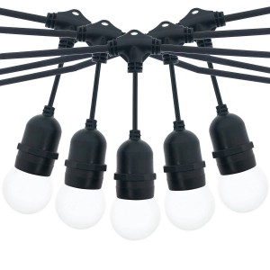 Lichterkette für den Außenbereich 10 Meter + 10 LED-Lampen E27 1W - IP44 - Warmweiß - in Reihe schaltbar