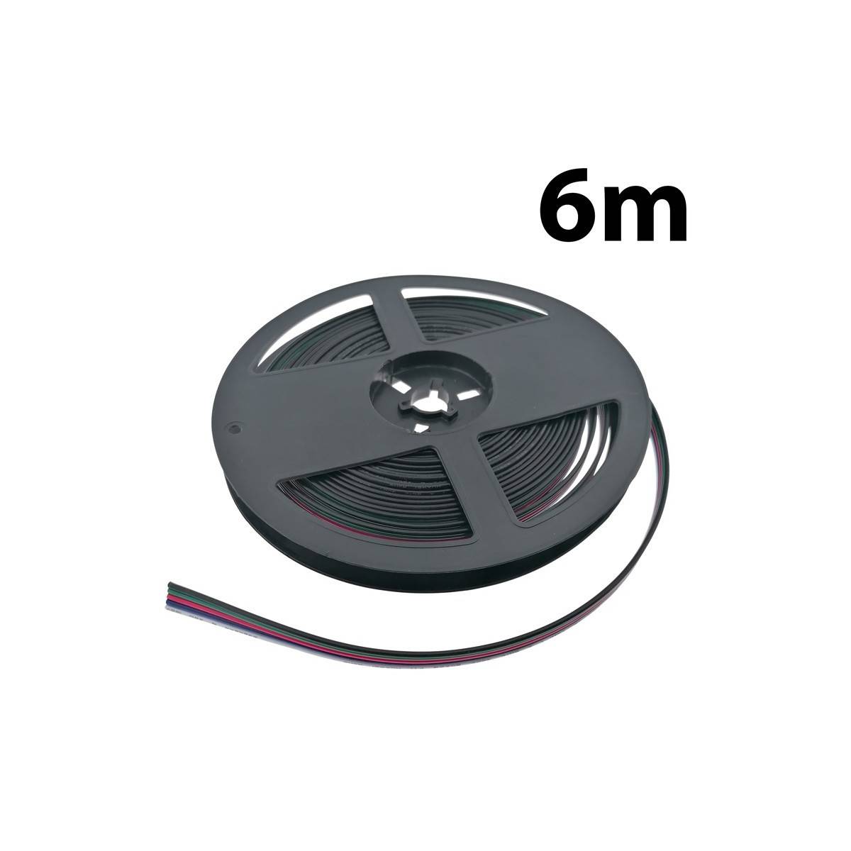 Einfarbiges Kabel Rot-Schwarz 2x0,52 12-24V Länge 6 Meter