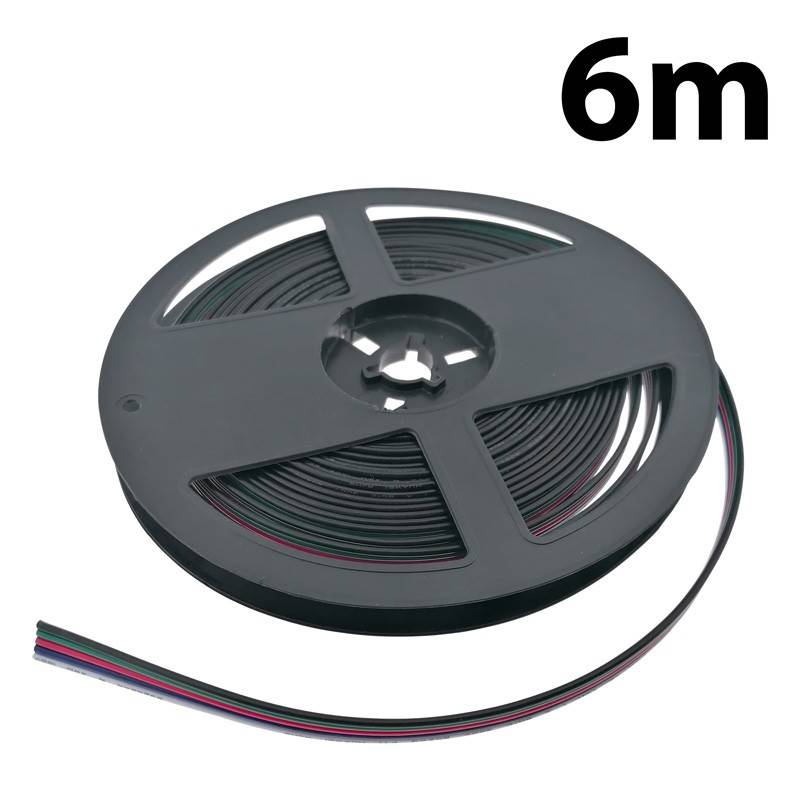 ENERGMiX LED Stripe 1m LED RGB Kabel 4-adrig Verlängerungskabel,  Anschlusskabel Flachkabel 5-adrig für 12v 24v RGB-W LED Streifen
