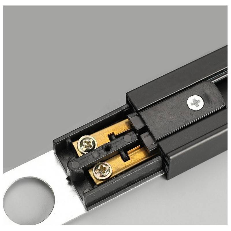 1 Phasen Stromschiene für LED Leuchten - 2 Meter - Schrauben, Einspeisung
