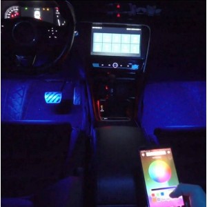 Auto LED-Anzeige blau mit Fernbedienung 23 x 5 x 1 cm, 12V
