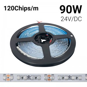 LED-Streifen 24V DC - 18W/m - Farben - 10 mm - IP20 - 5 Meter Rolle- 120 LEDs/m