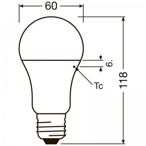 Abmessungen LED-Glühbirne E27 13W LEDVANCE
