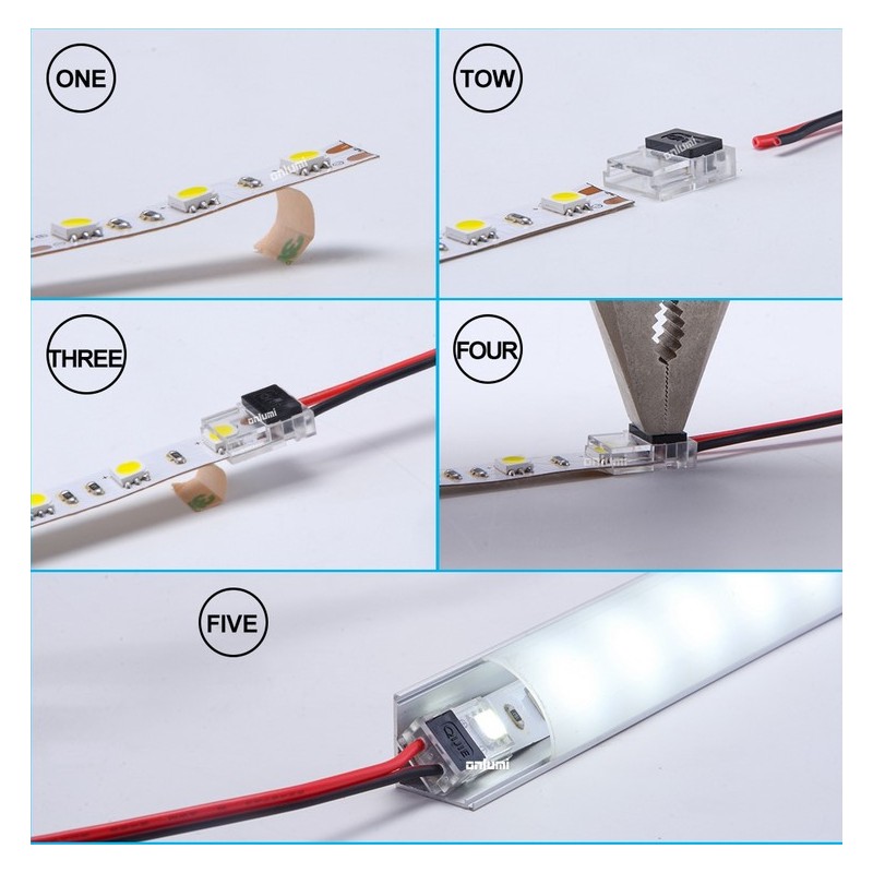 CLIP-Steckverbinder für LED-Streifen kaufen - Streifen zu Kabel IP20