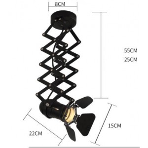 Ausziehbare und schwenkbare Deckenleuchte „Cinema“ - GU10 - Scherenarmleuchte Decke - Abmessungen Scheinwerfer