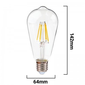 Vintage LED Lampe ST64 E27 6W - Abmessungen