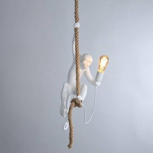 Affen-Hängeleuchte aus Harz „Ximpa“ - Seilleuchte Affenlampe
