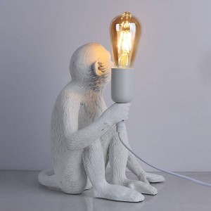 Affen-Tischleuchte „Rila“ aus Harz - Monkey Lamp white