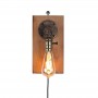 Wandlampe aus Holz und Metall - E27 - Older - Bronze - Wasserleitung Kupfer - Vintage Retro