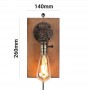 Wandlampe aus Holz und Metall - E27 - Older - Bronze - Wasserleitung Kupfer - Vintage Retro Industrial