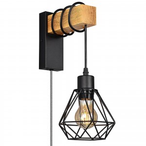 Käfigwandleuchte mit Schalter und Stecker "RODEN".