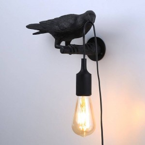 Raben-Wandleuchte aus Harz „Corb“ - Rabenlampe Inspiration Bird Seletti