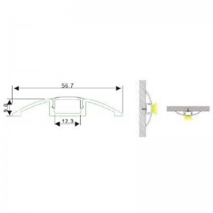 Aluminiumprofil für Oberflächenmontage 58 x 9 mm (2 m) - LED Streifen Zubehör