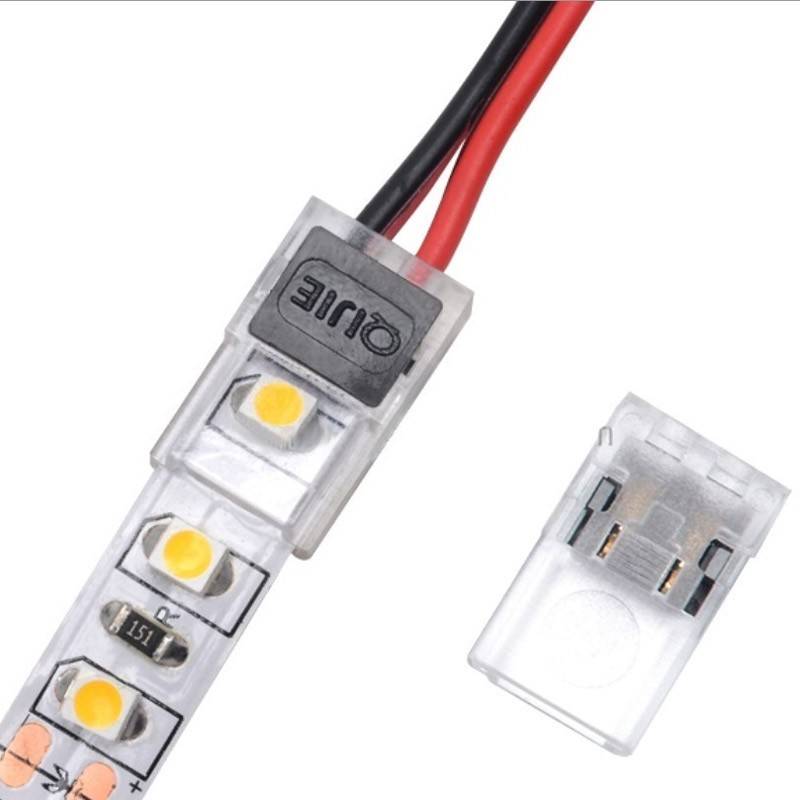 LED Verbinder 10mm mit Kabel 30cm mit DC-Buchse, 2