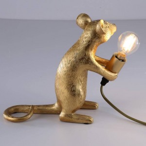 Maus-Tischleuchte „Stuart“ aus Harz - Tischlampe Maus E14