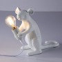 Maus-Tischleuchte „Stuart“ aus Harz -  weiße Tischlampe