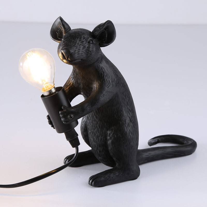 Maus-Tischleuchte „Stuart“ aus Harz - Mauslampe E14 Maus-Tischleuchte „Stuart“ aus Harz - Mauslampe E14