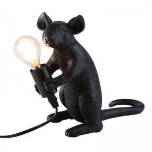 Maus-Tischleuchte „Stuart“ aus Harz - stilvolle Nachttischlampe